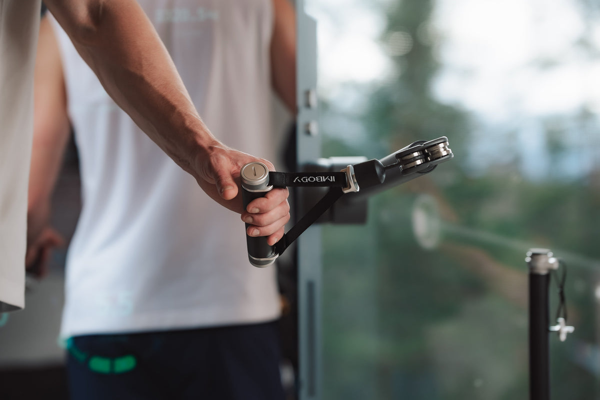 IMBODY Power S compact home gym integrated into a modern living space for convenient everyday strength training
