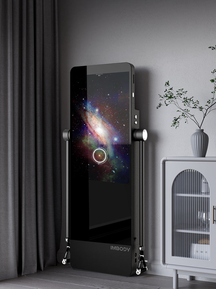 IMBODY POWER S AI-powered smart home gym mirror, front view of IMBODY POWER S