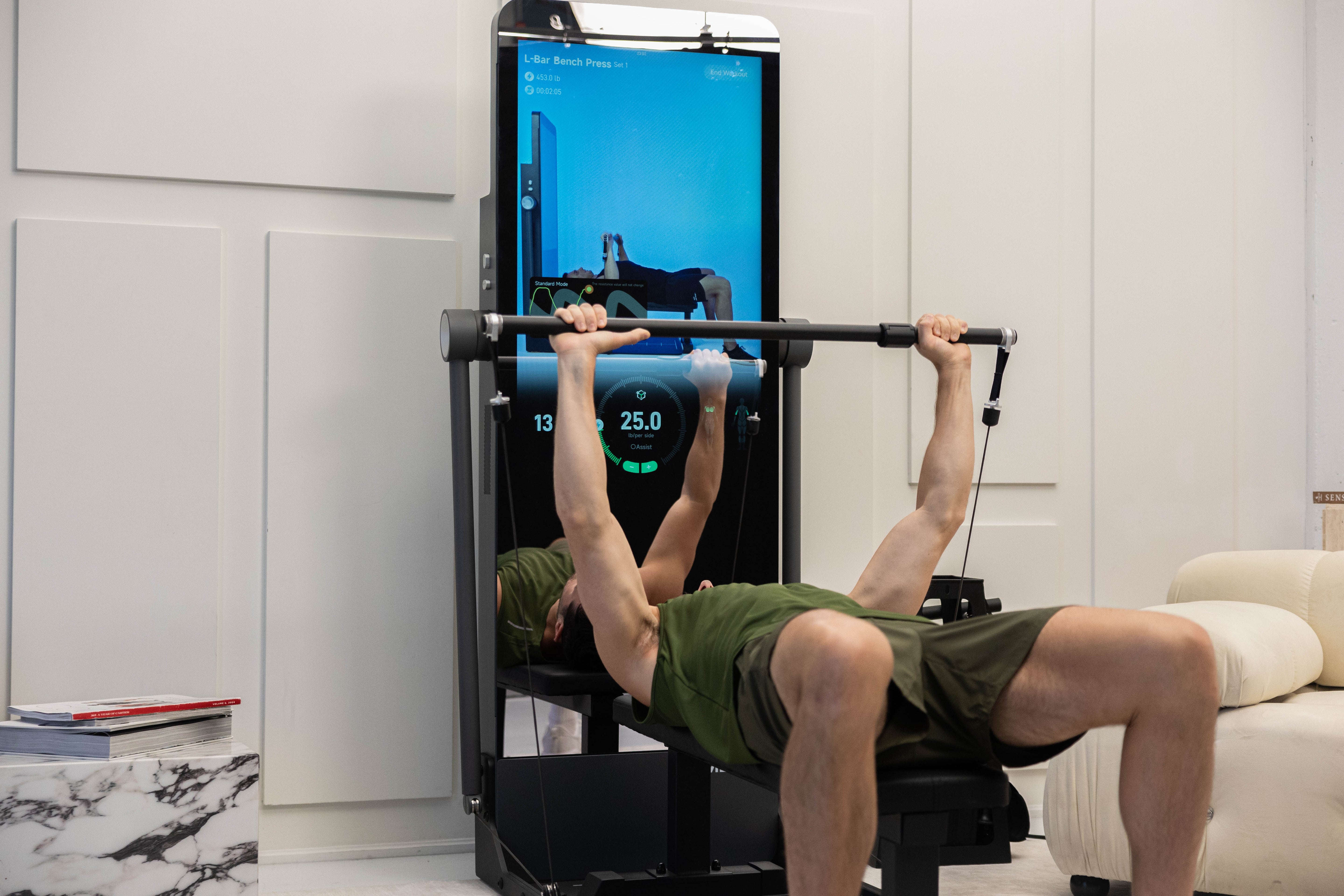 IMBODY Power S compact all-in-one home gym for strength training in a modern apartment