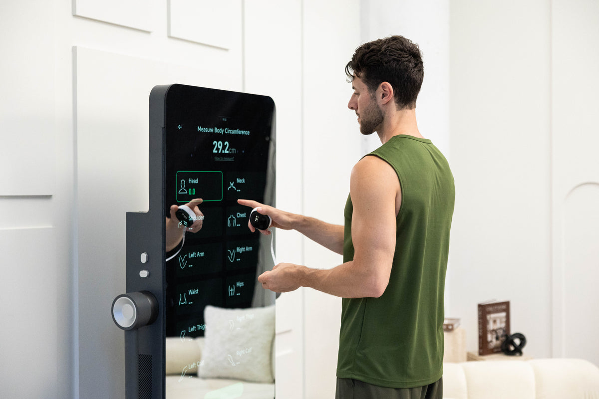 IMBODY Power S smart home gym in a modern home compared with the experience of training at a commercial gym